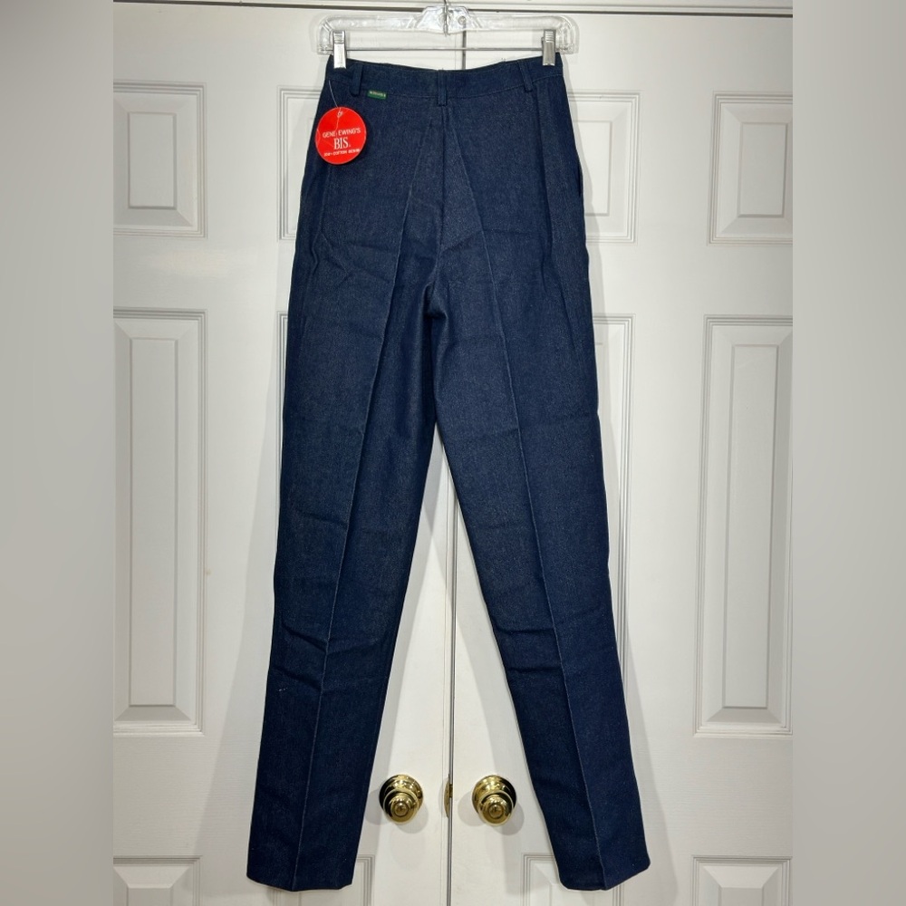 Vintage BIS by Gene Ewing Paris Beverly Hills High Waist Pleated Denim Trousers - Picture 3 of 9